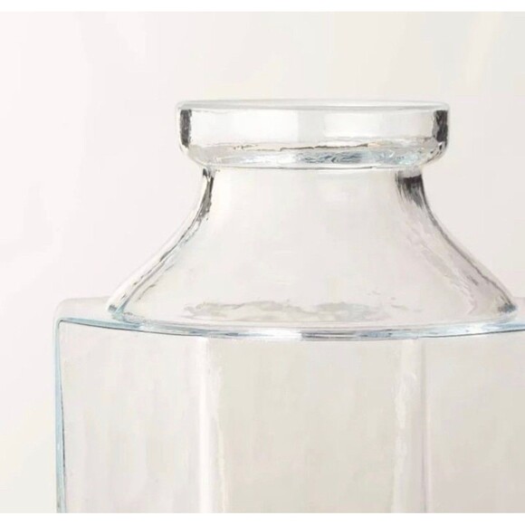 Octagonal Clear Glass Bottle Vase - Hearth & Hand with Magnolia - NEW - Picture 3 of 5